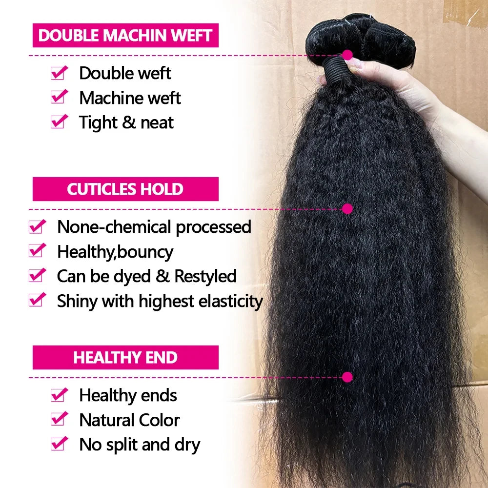 Kinky Straight Remy Hair Bundles